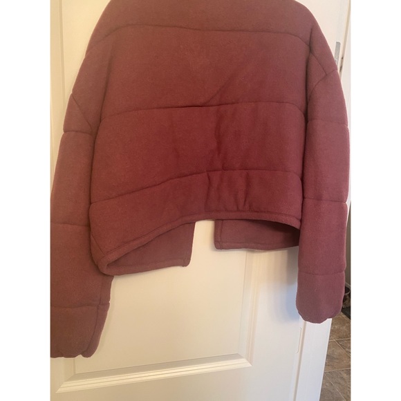 Plum Coloured Urban Outfitters Puffer Jacket - Picture 3 of 4